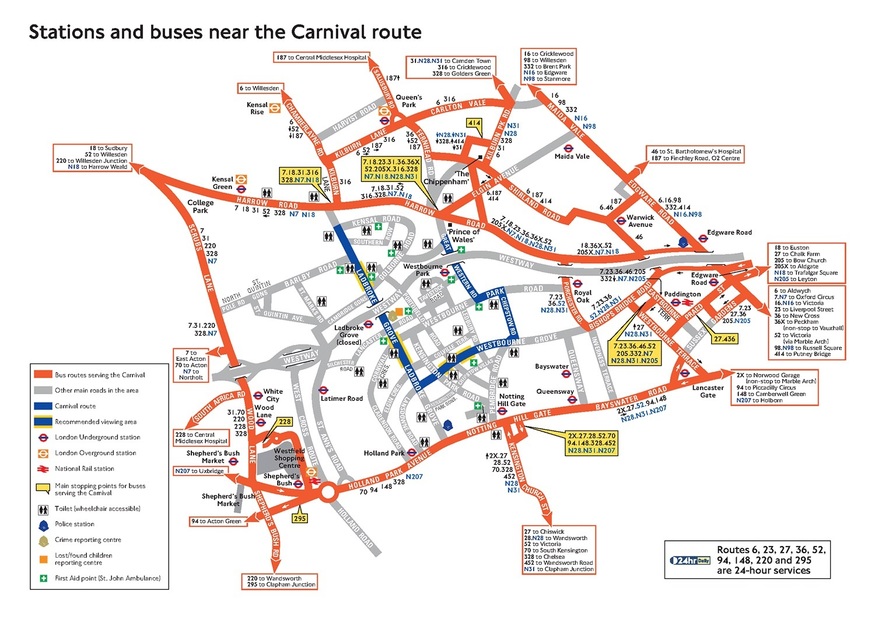 Notting Hill Carnival map